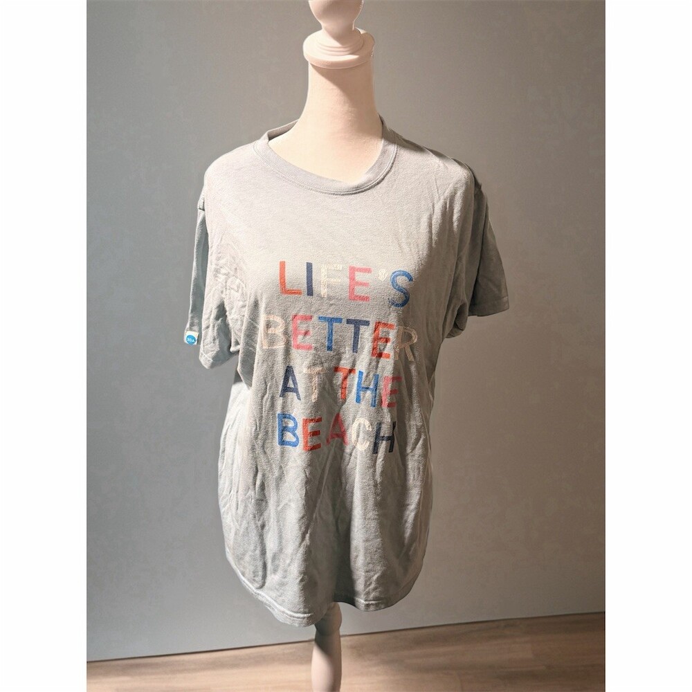 30A T-Shirt Mens Size L Light Blue Heather Life's Better at the Beach